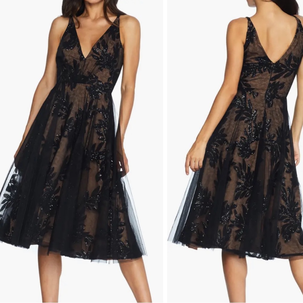 NEW! DRESS THE POPULATION Courtney Sequin Lace Cocktail Dress SIZE XL 1492
